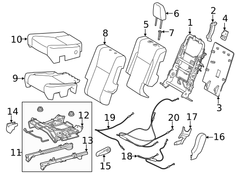 Second Row Seats for 2019 Toyota Highlander #2