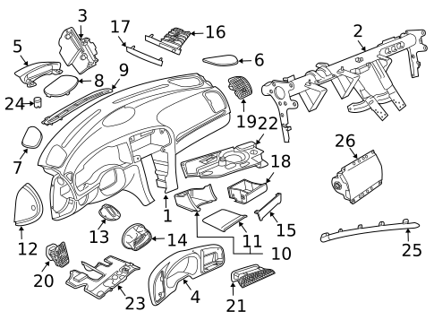 Instrument Panel Components for 2008 Saab 9-3 #0