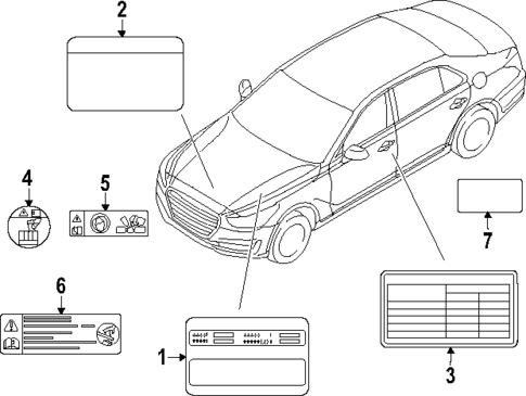 Labels for 2025 Genesis GV80 Coupe #0