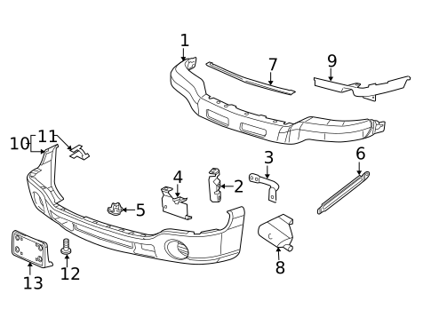 Bumper & Components - Front for 2005 GMC Sierra 2500 HD #0
