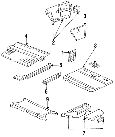 Interior Trim - Rear Body for 1992 Honda Accord #0