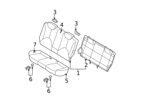 Rear Seat for 2007 Hyundai Accent #1