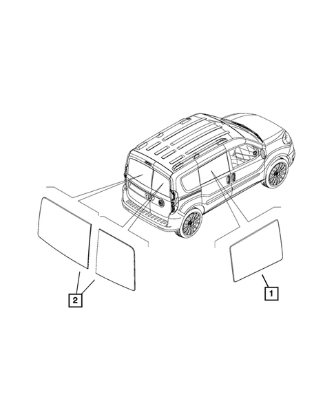 Glass and Interior Rear View Mirror for 2016 Ram ProMaster City #4