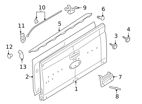 Tailgate for 2010 Ford Explorer Sport Trac #0