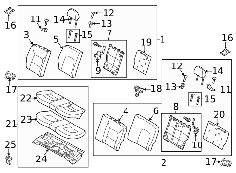 Rear Seat Components for 2014 Kia Rio #0