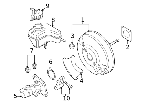 Master Cylinder - Components On Dash Panel for 2006 Volkswagen Rabbit #0