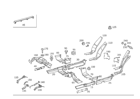 Cable Cover and Cable Ducts for 1997 Mercedes-Benz C280 #1