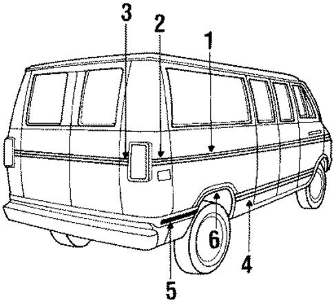 Exterior Trim - Side Panel for 1990 Dodge B250 #1