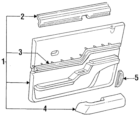 Interior Trim - Door for 1990 Mercury Topaz #0