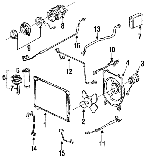 Condenser, Compressor & Lines for 1995 Acura Legend #0