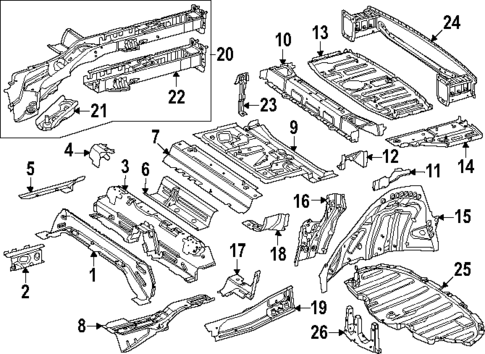 Rear Floor & Rails for 2025 Mercedes-Benz EQB 350 #0