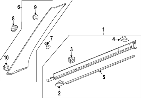 Exterior Trim - Pillars for 2022 Chevrolet Blazer #0