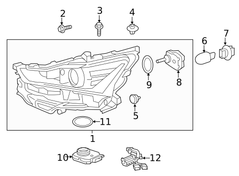 Headlamp Components for 2019 Lexus IS300 #0