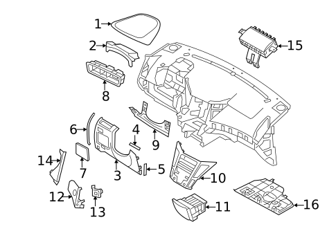Instrument Panel Components for 2012 Hyundai Sonata #1