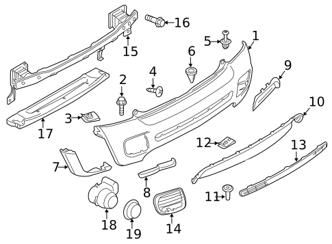 Bumper & Components - Rear for 2013 Mini Cooper #1