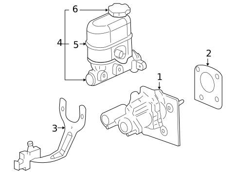Master Cylinder - Components On Dash Panel for 2007 Chevrolet Silverado 1500 Classic #3