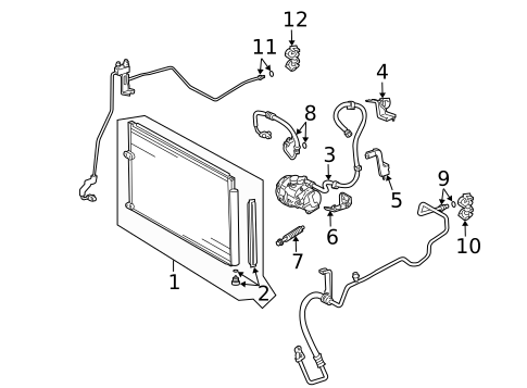 Condenser, Compressor & Lines for 2005 Toyota Prius #0