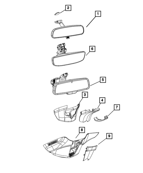 Glass and Interior Rearview Mirror for 2019 Ram 3500 #3