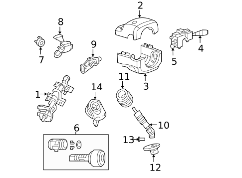 Steering Column Assembly for 2006 Chrysler PT Cruiser #0