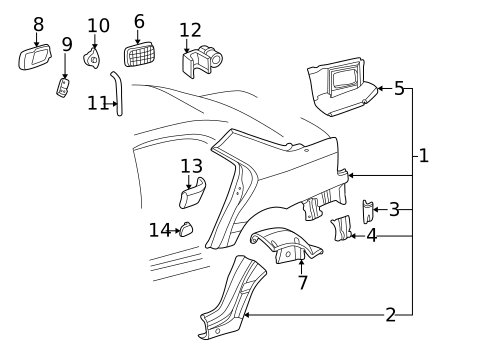 Exterior Trim - Quarter Panel for 1999 Mercedes-Benz C230 #0