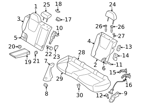 Rear Seat Components for 2013 Subaru Forester #0