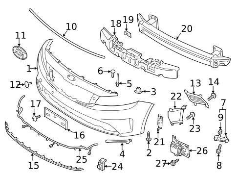 Bumper & Components - Front for 2017 Kia Forte #0