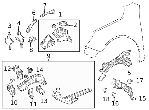 Structural Components & Rails for 2015 Chevrolet Impala #0
