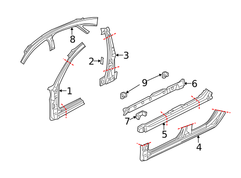Hinge Pillar for 2002 Audi A6 Quattro #0