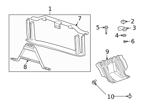 Radiator Support for 2004 Chevrolet Suburban 2500 #0