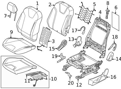 Driver Seat Components for 2017 Ford Focus #3