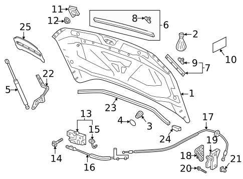 Hood & Components for 2019 Volkswagen Tiguan #0