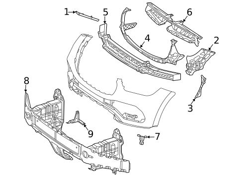 Bumper & Components - Front for 2022 Mercedes-Benz GLE 450 SUV #2