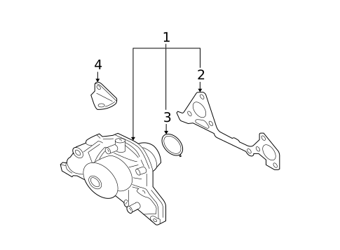 Water Pump for 2005 Mitsubishi Galant #0
