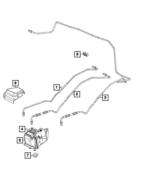 Hydraulic Control Unit, Brake Tubes and Hoses for 2018 Jeep Grand Cherokee #2