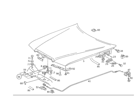 Engine Hood for 1986 Mercedes-Benz 300E #3