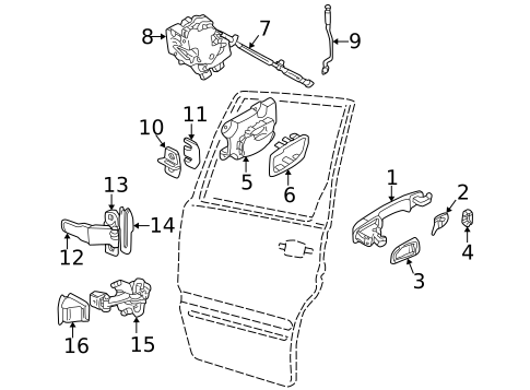Lock & Hardware for 1998 Volvo V70 #2