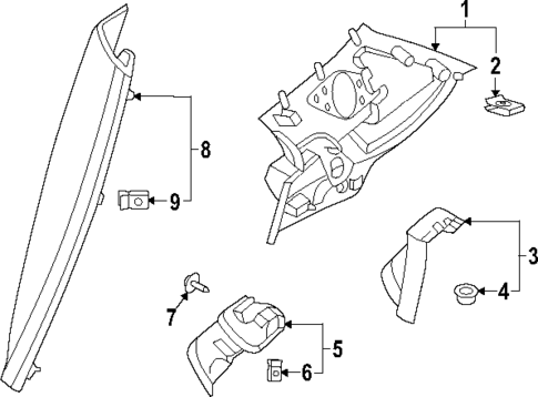 Interior Trim - Quarter Panels for 2022 Volvo XC40 Recharge #0