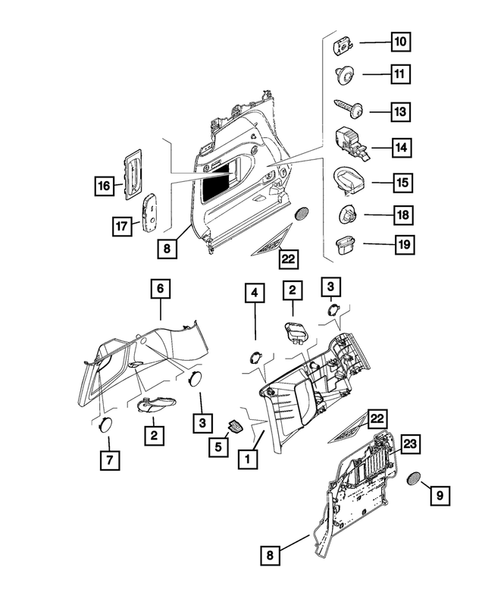 Panels-Moldings-Scuff Plates, Pillar, Cowl, 1/4 Panel Trim and Cargo Covers for 2018 Jeep Renegade #1