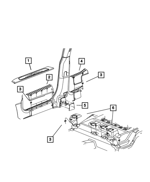 Panels-Moldings-Scuff Plates, Pillar, Cowl, 1/4 Panel Trim and Cargo Covers for 2009 Chrysler PT Cruiser #1