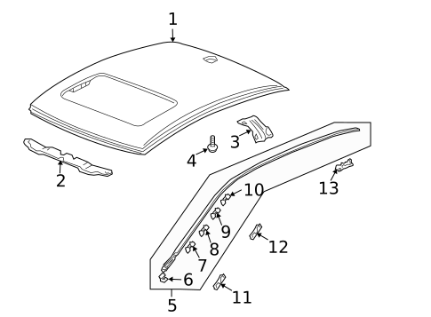 Roof & Components for 2005 Honda Accord #2