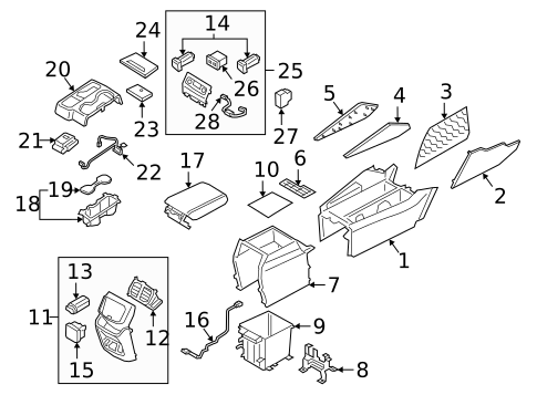 Console for 2019 Hyundai Santa Fe #0