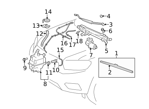 Wiper & Washer Components for 2009 Toyota Highlander #0