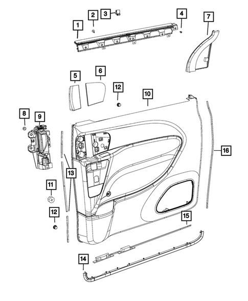 Door Trim Panels-Front and Rear for 2018 Chrysler Pacifica #1