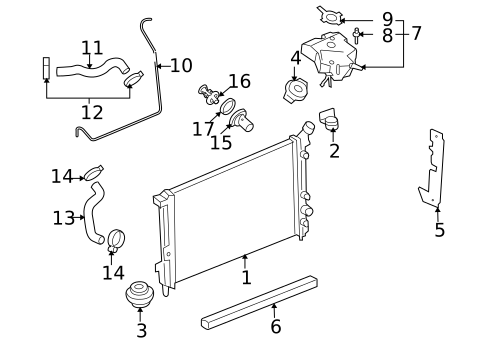 Radiator & Components for 2006 Buick Terraza #0