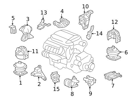 Engine & Trans Mounting for 2007 Honda Pilot #0