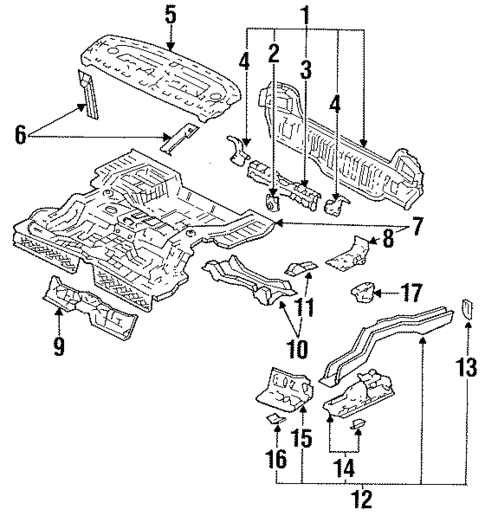 Rear Upper Body for 1992 Honda Accord #0