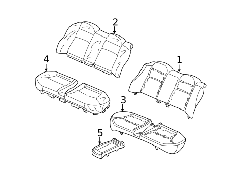 Rear Seat Components for 2002 Honda Civic #1