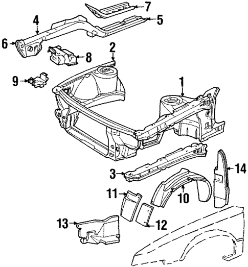 Structural Components & Rails for 1991 Buick Reatta #0