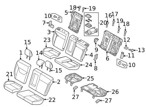 Rear Seat Components for 2017 Ford Focus #2
