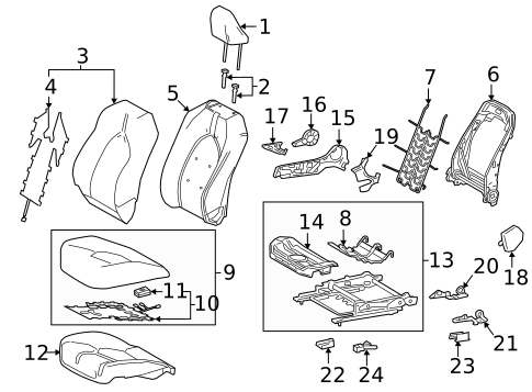 Passenger Seat Components for 2020 Toyota Camry #5